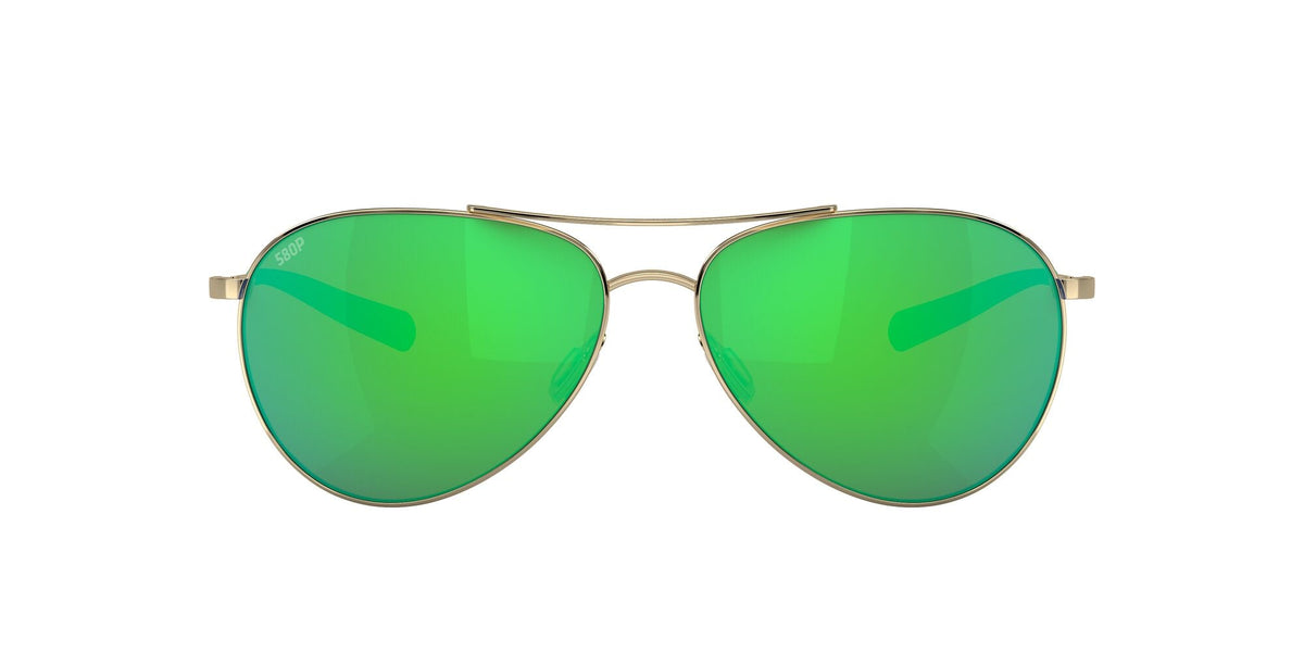 Costa del Mar Piper 06S6003 600305 58 Shiny Gold / Green Lens Mirror - Blue Star Eyewear