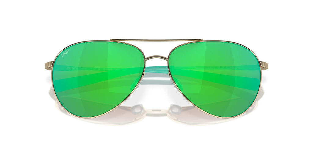 Costa del Mar Piper 06S6003 600305 58 Shiny Gold / Green Lens Mirror 58 / Plastic / Titanium