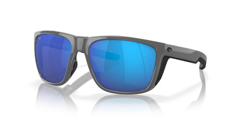 6S 9002 Costa Del Mar Ferg Shiny Gray / Blue Mirror 59 59 / Lightwave Glass / Injected / Molded