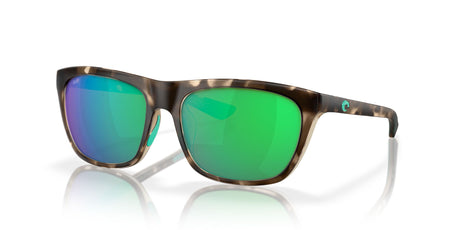 Costa del Mar Cheeca 06S9005 900508 57 Matte Shadow Tortoise / Green Lens Mirror 57 / Plastic / Plastic