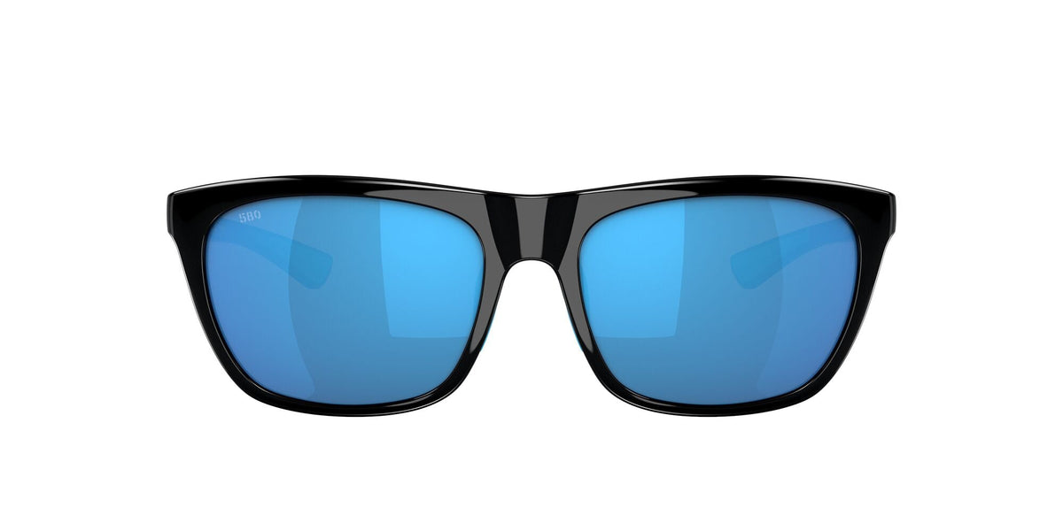 6S 9005 Costa Del Mar Cheeca Shiny Black / Blue Mirror 57 - Blue Star Eyewear