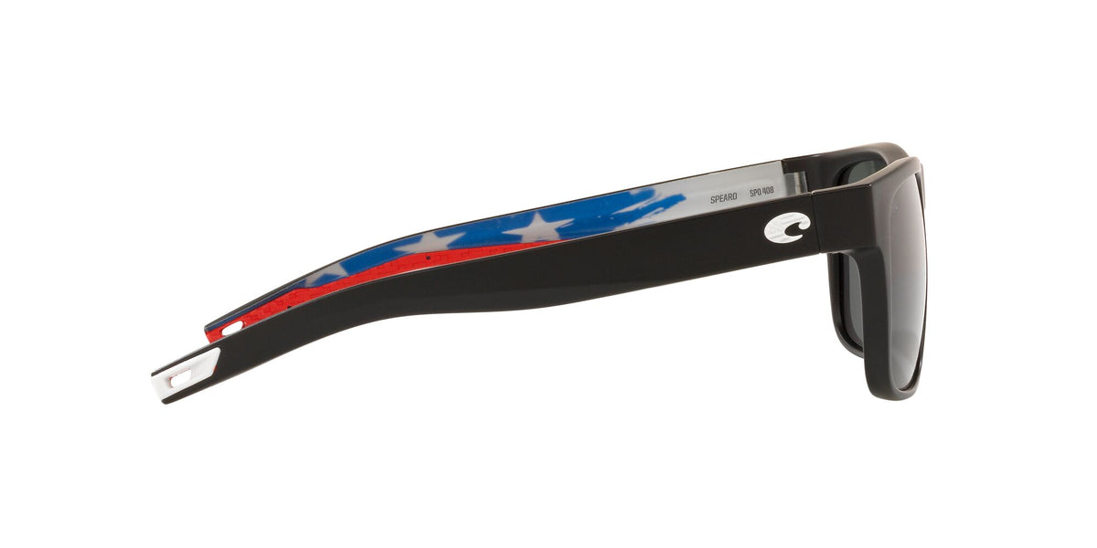Costa Del Mar Spearo 408 Matte Usa Black / Polarised In Gray 580G 56 / Crystal / Plastic