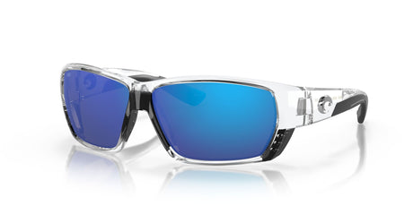6S 9009 Costa Del Mar Tuna Alley Shiny Crystal / Blue Mirror 62 62 / Crystal / Plastic