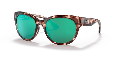 Costa del Mar Maya 06S9011 901101 55 Shiny Coral Tortoise / Green Lens Mirror 55 / Crystal / Plastic