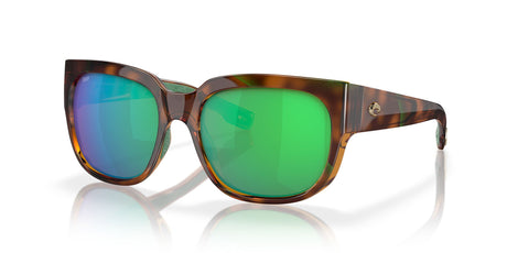 Costa del Mar Waterwoman 06S9019 901909 55 Shiny Palm Tortoise / Green Lens Mirror 55 / Plastic / Plastic
