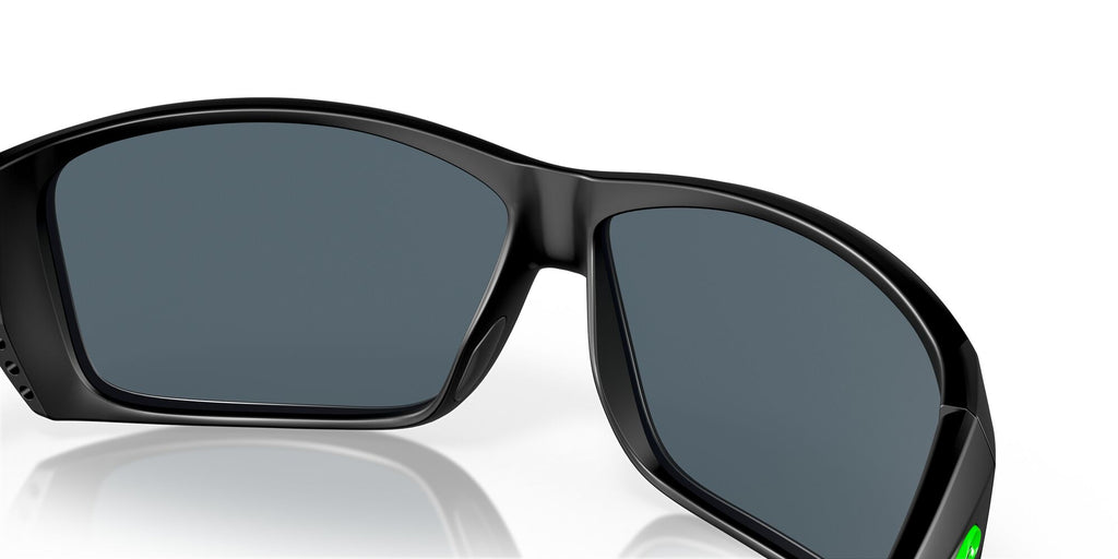 Costa Del Mar Cat Cay 200 Matte Black/Electric Green / Polarised In Gray Silver Mirror 580P 61 / Plastic / Plastic