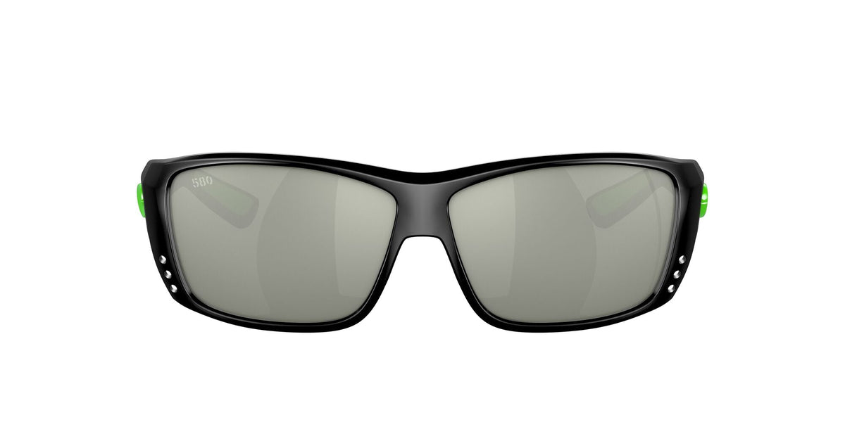 6S 9024 Costa Del Mar Cat Cay Matte Black Green Logo / Gray Silver Mirror 61 - Blue Star Eyewear