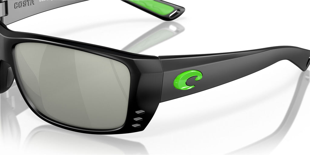 6S 9024 Costa Del Mar Cat Cay Matte Black Green Logo / Gray Silver Mirror 61 61 / Crystal / Plastic