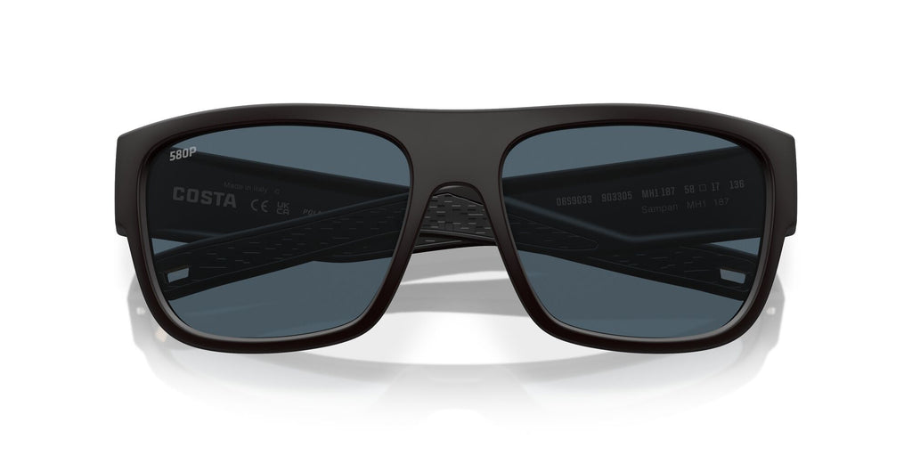 Costa Del Mar Sampan 187 Matte Black Ultra / Polarised In Gray 580P 60 / Plastic / Plastic