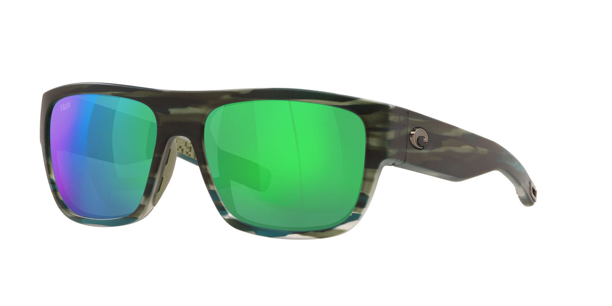 Costa Del Mar Sampan 253 Matte Reef / Polarised In Green Mirror 580P 60 / Plastic / Plastic