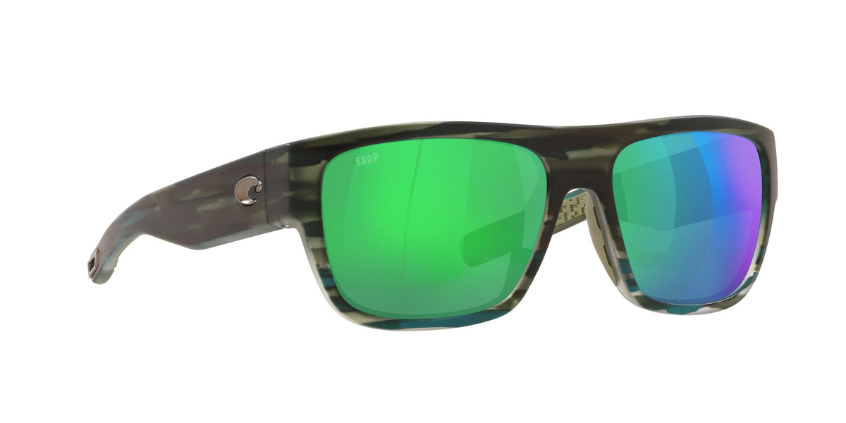 Costa Del Mar Sampan 253 Matte Reef / Polarised In Green Mirror 580P 60 / Plastic / Plastic