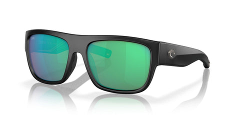 Costa del Mar Sampan 06S9033 903318 60 Matte Black / Green Lens Mirror 60 / Lightwave Glass / Injected / Molded