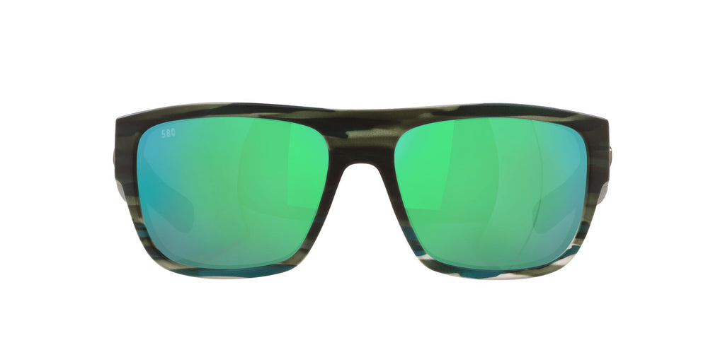 Costa del Mar Sampan 06S9033 903331 60 Matte Reef / Green Lens Mirror 60 / Crystal / Plastic