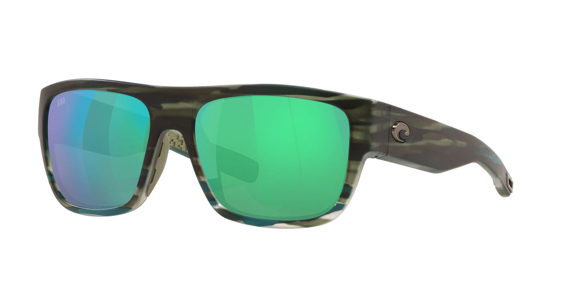 Costa del Mar Sampan 06S9033 903331 60 Matte Reef / Green Lens Mirror 60 / Crystal / Plastic