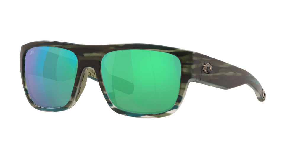 Costa del Mar Sampan 06S9033 903331 60 Matte Reef / Green Lens Mirror 60 / Crystal / Plastic