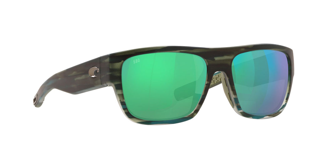 Costa del Mar Sampan 06S9033 903331 60 Matte Reef / Green Lens Mirror 60 / Crystal / Plastic