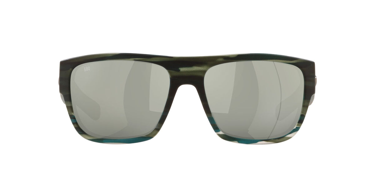 Costa Del Mar Sampan 253 Matte Reef / Polarised In Gray Silver Mirror 580G 60 / Crystal / Plastic