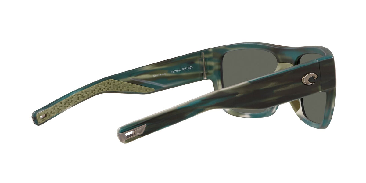 Costa Del Mar Sampan 253 Matte Reef / Polarised In Gray Silver Mirror 580G 60 / Crystal / Plastic