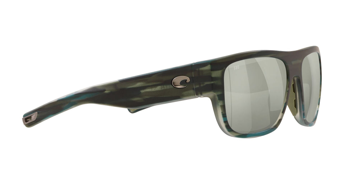 Costa Del Mar Sampan 253 Matte Reef / Polarised In Gray Silver Mirror 580G 60 / Crystal / Plastic