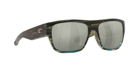Costa Del Mar Sampan 253 Matte Reef / Polarised In Gray Silver Mirror 580G 60 / Crystal / Plastic