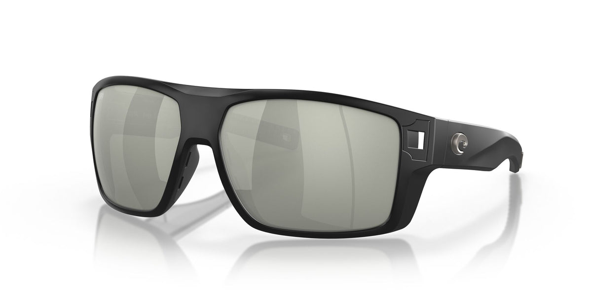 6S 9034 Costa Del Mar Diego Matte Black / Gray Silver Mirror 62 62 / Lightwave Glass / Injected / Molded