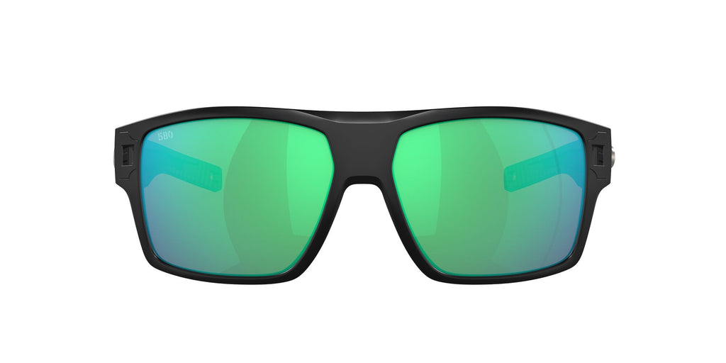 Costa del Mar Diego 06S9034 903426 62 Matte Black / Green Lens Mirror 62 / Lightwave Glass / Injected / Molded