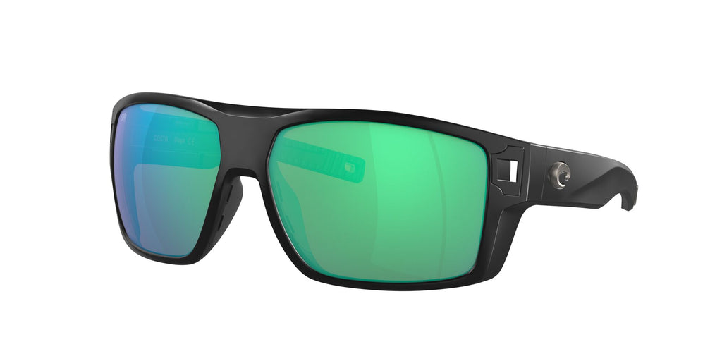 Costa del Mar Diego 06S9034 903426 62 Matte Black / Green Lens Mirror 62 / Lightwave Glass / Injected / Molded