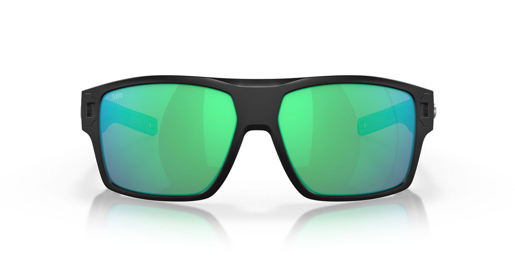 Costa del Mar Diego 06S9034 903426 62 Matte Black / Green Lens Mirror 62 / Lightwave Glass / Injected / Molded