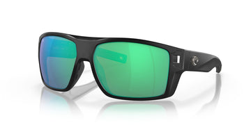 Costa del Mar Diego 06S9034 903426 62 Matte Black / Green Lens Mirror 62 / Lightwave Glass / Injected / Molded