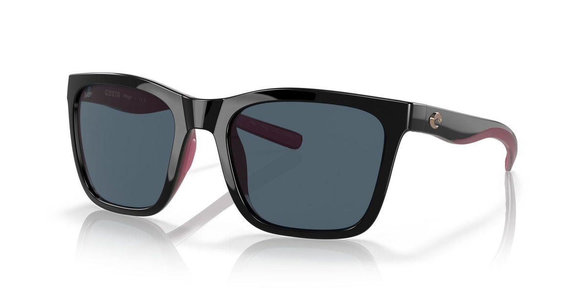 Costa del Mar Panga 06S9037 903706 56 Shiny Black/Crystal/Fuchsia / Gray 56 / Polycarbonate / Injected / Molded