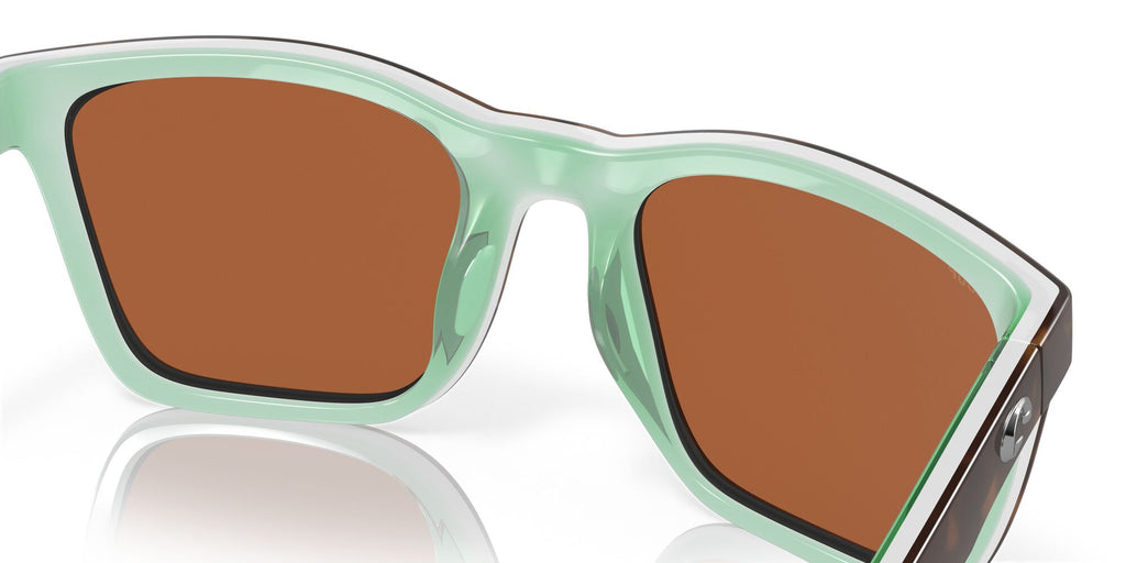 Costa del Mar Panga 06S9037 903709 56 Shiny Tortoise/White/Seafoam Crystal / Green Lens Mirror 56 / Plastic / Plastic