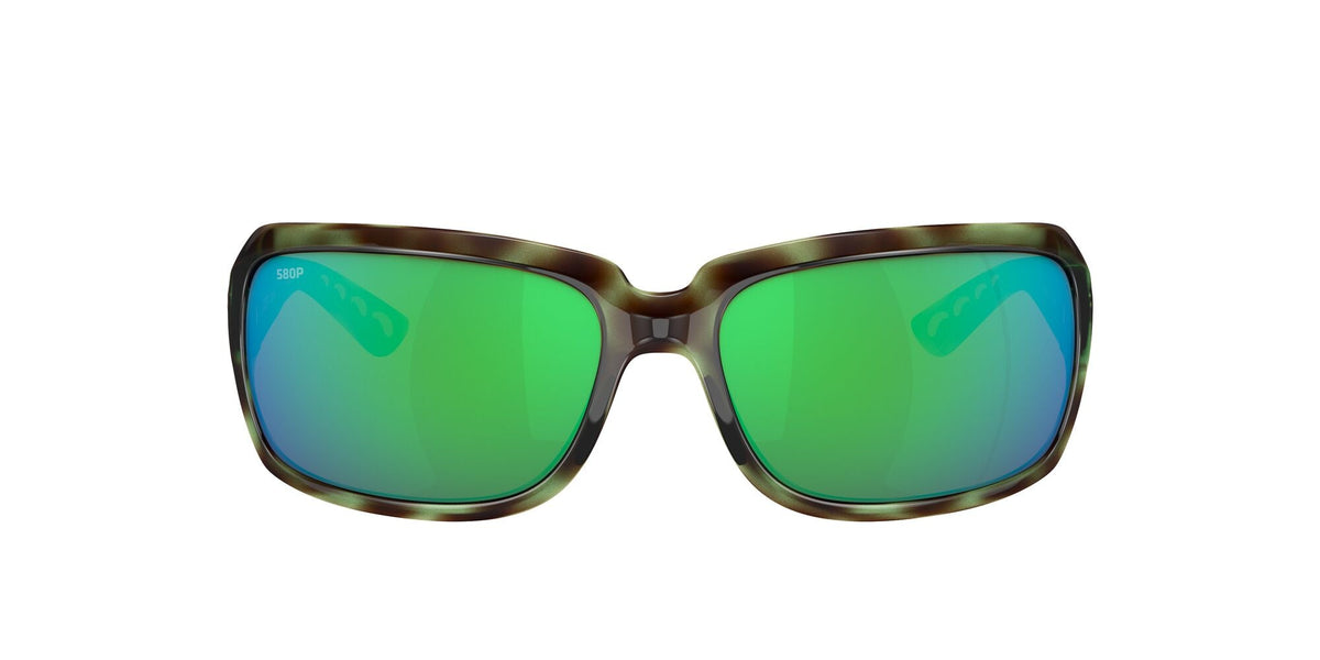Costa del Mar Isabela 06S9043 904308 64 Shiny Seagrass / Green Lens Mirror - Blue Star Eyewear