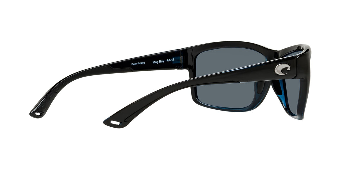 Costa del Mar Mag Bay 06S9048 904804 63 Shiny Black / Blue Mirror 63 / Plastic / Plastic