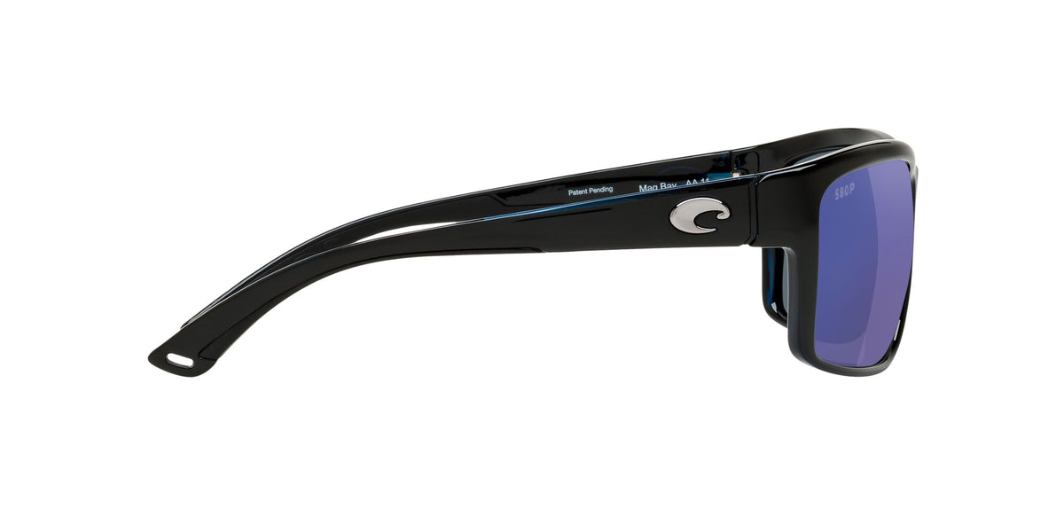 Costa del Mar Mag Bay 06S9048 904804 63 Shiny Black / Blue Mirror 63 / Plastic / Plastic