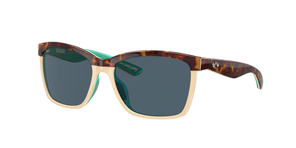 Costa del Mar Anaa 06S9053 905302 55 Shiny Retro Tortoise/Cream/Mint / Gray 55 / Plastic / Plastic