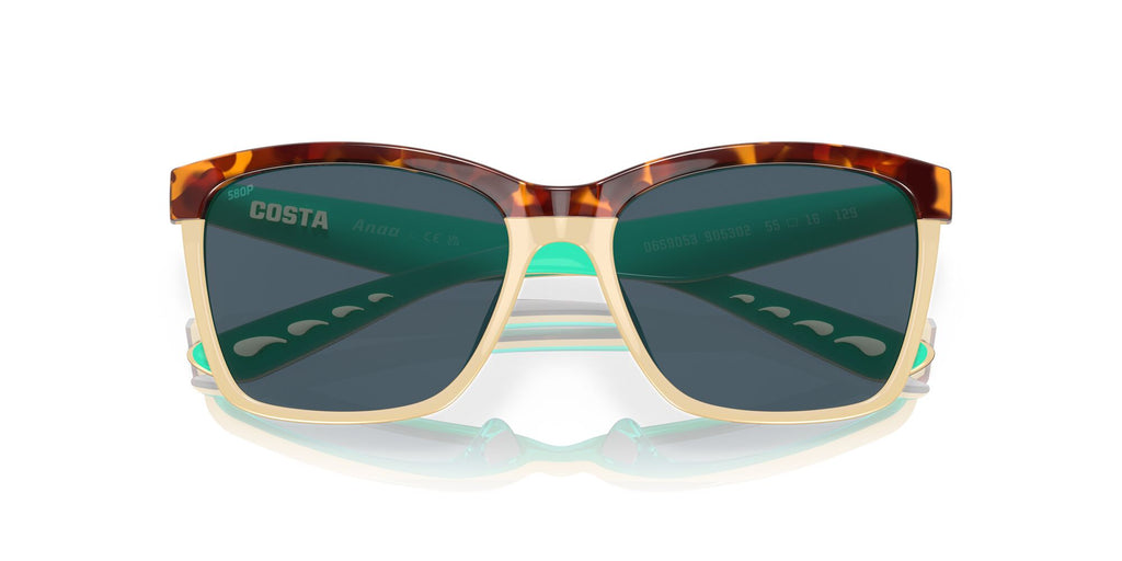 Costa del Mar Anaa 06S9053 905302 55 Shiny Retro Tortoise/Cream/Mint / Gray 55 / Plastic / Plastic