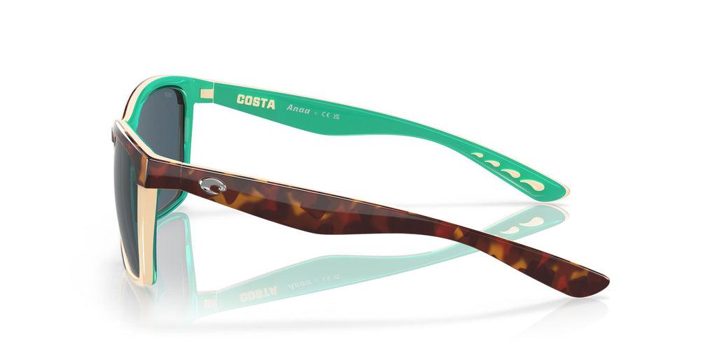 Costa del Mar Anaa 06S9053 905302 55 Shiny Retro Tortoise/Cream/Mint / Gray 55 / Plastic / Plastic