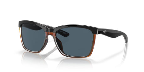 6S 9053 Costa Del Mar Anaa Shiny Black On Brown / Gray 55 55 / Plastic / Plastic