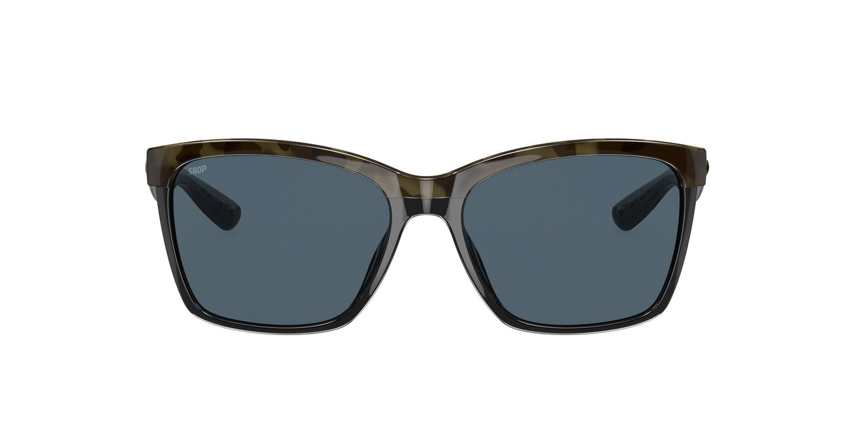 Costa del Mar Anaa 06S9053 905304 55 Shiny Olive Tortoise On Black / Gray - Blue Star Eyewear