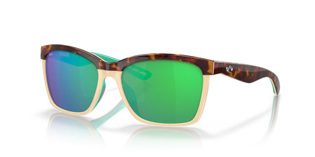 Costa del Mar Anaa 06S9053 905307 55 Shiny Retro Tortoise/Cream/Mint / Green Lens Mirror 55 / Plastic / Plastic