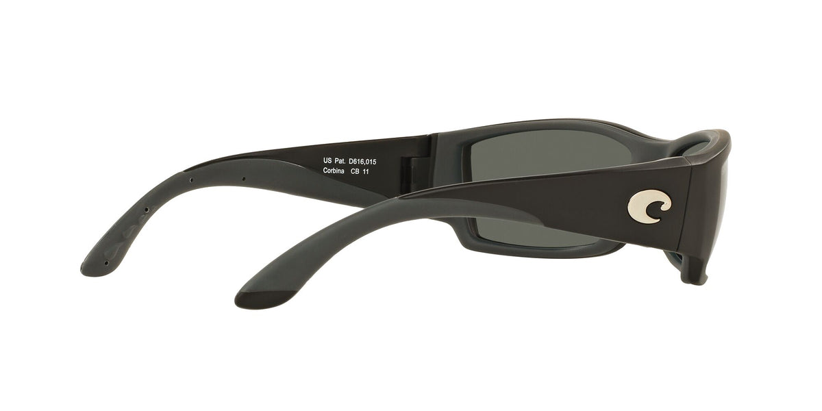 6S 9057F Costa Del Mar Corbina Omnifit Matte Black / Gray 62 62 / Crystal / Plastic