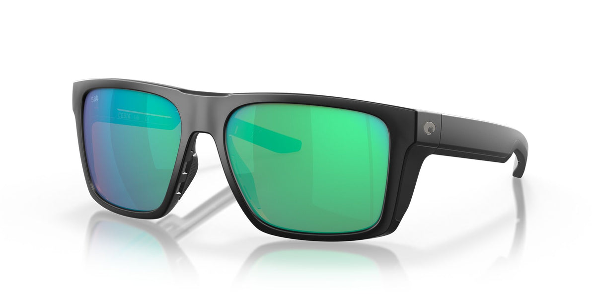 Costa del Mar Lido 06S9104 910402 57 Matte Black / Green Lens Mirror 57 / Crystal / Plastic