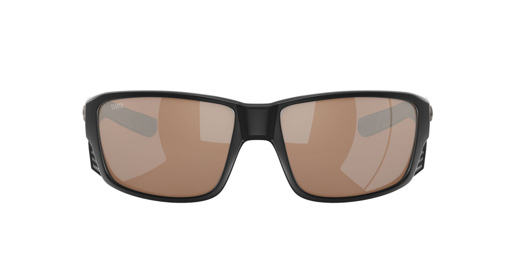 Costa del Mar Tuna Alley Pro 06S9105 910503 60 Matte Black / Copper Silver Mirror 60 / Lightwave Glass / Injected / Nylon