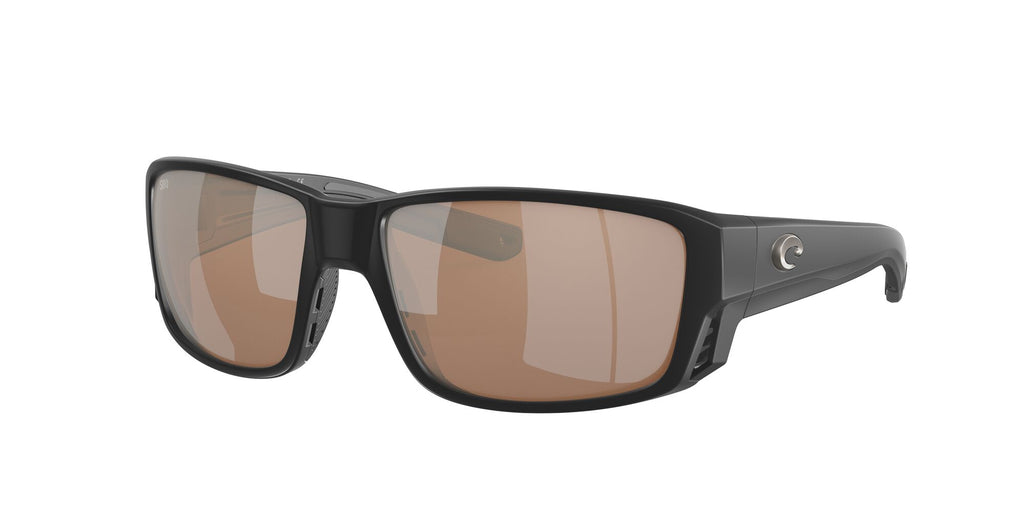 Costa del Mar Tuna Alley Pro 06S9105 910503 60 Matte Black / Copper Silver Mirror 60 / Lightwave Glass / Injected / Nylon