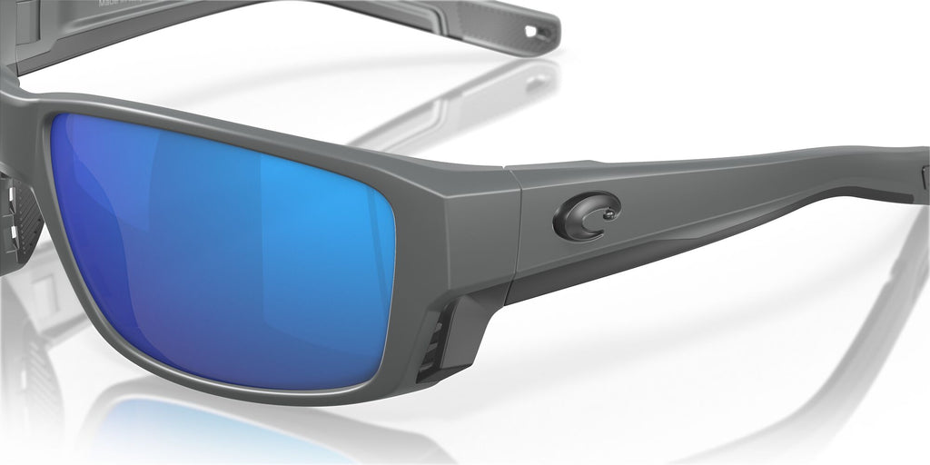 Costa del Mar Tuna Alley Pro 06S9105 910507 60 Matte Gray / Blue Mirror 60 / Lightwave Glass / Injected / Nylon