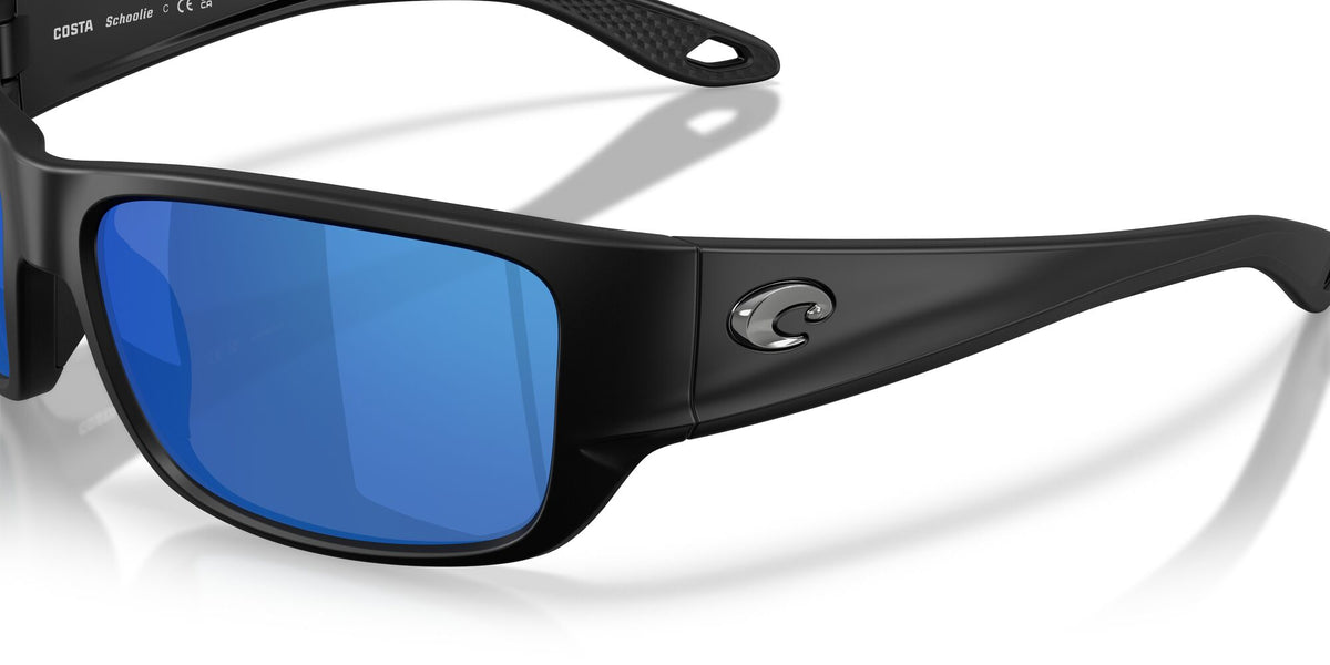 Costa Del Mar Schoolie 06S9132 913202 56 Matte Black/ Blue Mirror