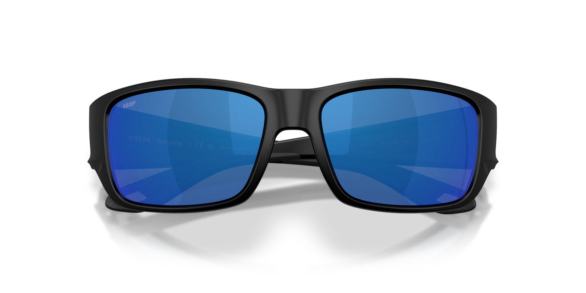 Costa Del Mar Schoolie 06S9132 913202 56 Matte Black/ Blue Mirror