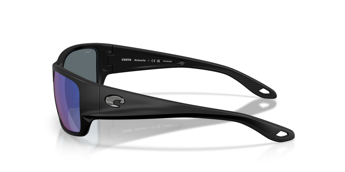 Costa Del Mar Schoolie 06S9132 913202 56 Matte Black/ Blue Mirror