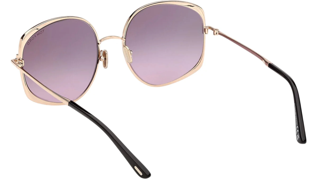 Tom Ford Abbey-02 FT13495828B Shiny Rose Gold/ Gradient Smoke