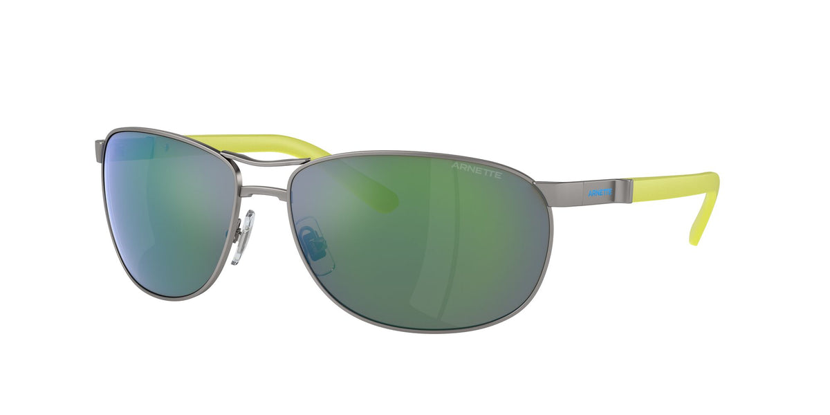 Arnette Belgrano 0AN3090 745/8N 64 Matte Gunmetal / Green Mirror Green